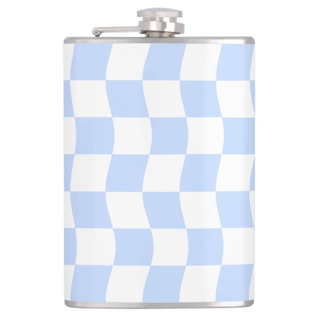 Pastel Blue White Retro Checkerboard Pattern Fickplunta (Framsidan)