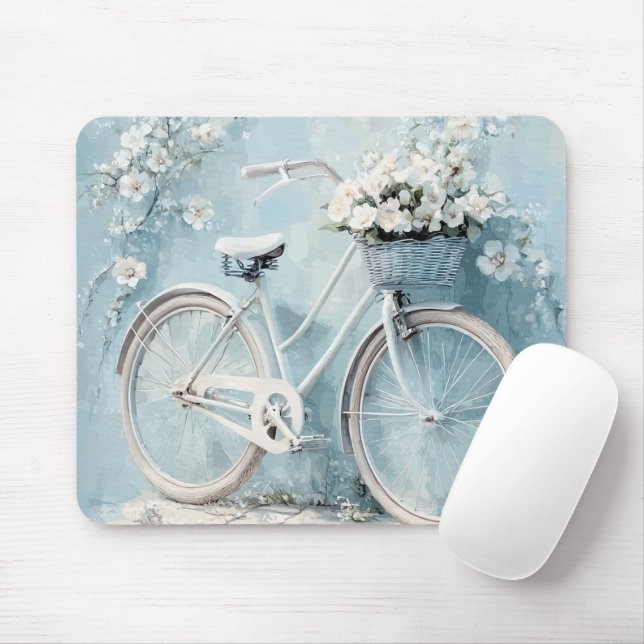 PASTEL BLUE WITH WHITE FLOWERS AND BICYCLE MUSMATTA (Med mus)
