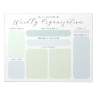 Pastel Blues and Grönts Anpassningsbar Weekly Orga
