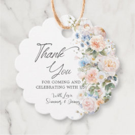 Pastel Blush White Blue Floral Bridal Baby Shower Gåvor Etiketter
