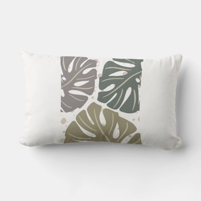 Pastel Boho Abstrakt Organic Aesthetic Throw Pillo Lumbarkudde (Baksida)