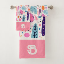 Pastel BOHO Botanical Mönster Monogrammed Namn