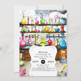 Pastel Boho Children Scientist Birthday Inbjudningar