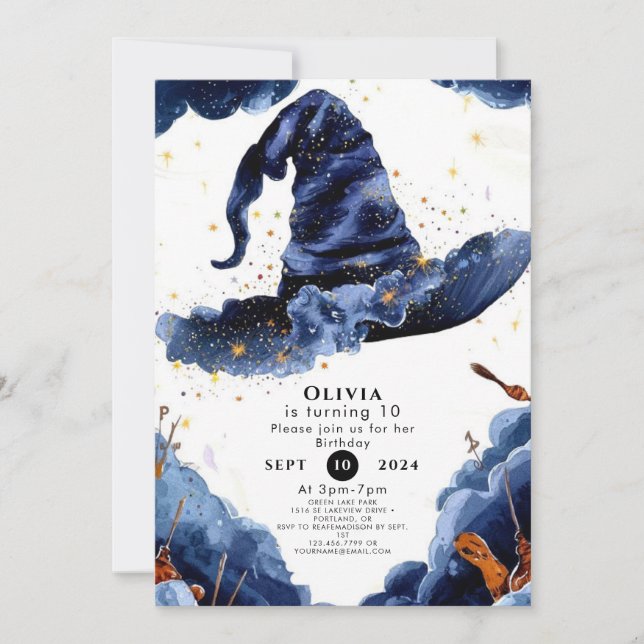 Pastel Boho Enchantment Wizard Birthday Inbjudningar (Framsida)