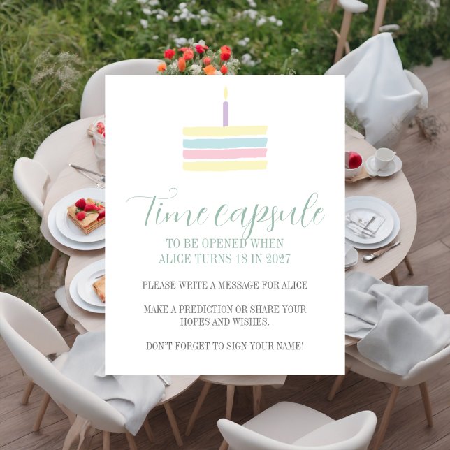 Pastel boho-kaka 1:a födelsedag Kapsel Poster (Skapare uppladdad)