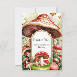 Pastel Boho Mushroom Birthday Tack Kort