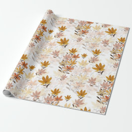 Pastel Boho Mustard Gult Wildblommor Presentpapper