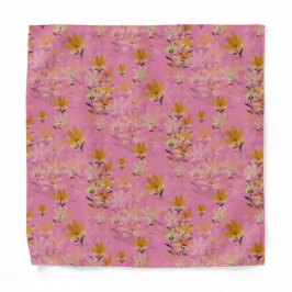 Pastel Boho Mustard Rosa Wildblommor Bandana