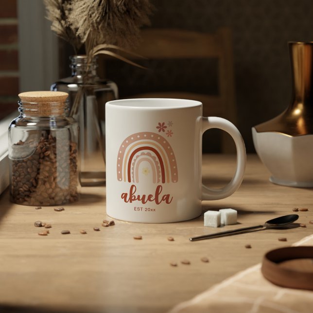 Pastel Boho Rainbow Abuela Taza de Café Establecid Jumbo Mugg (Skapare uppladdad)