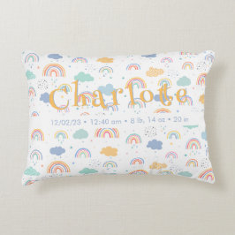 Pastel Boho Rainbow Cloud Mönster Prydnadskudde