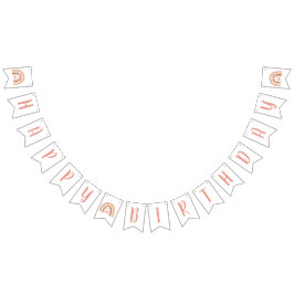 Pastel Boho Rainbow Girls Grattis på födelsedagen Vimplar