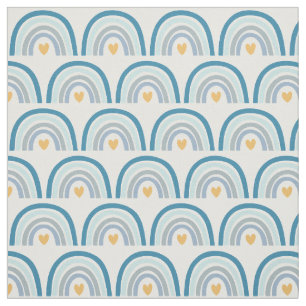 Pastel Boho Rainbows-Blues, Mint och Guld Fabric Tyg