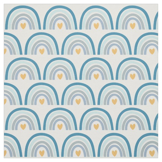 Pastel Boho Rainbows-Blues, Mint och Guld Fabric Tyg (Provkarta)