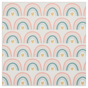 Pastel Boho Rainbows-Pinks, Blues, Guld Fabric Tyg