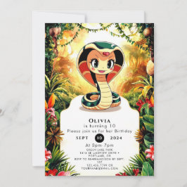 Pastel Boho Snake Birthday Inbjudningar