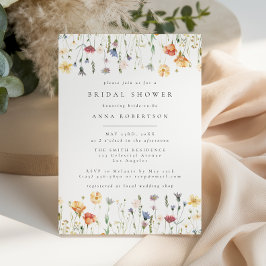 Pastel Boho Wildflower Bridal Shower Invitation Inbjudningar