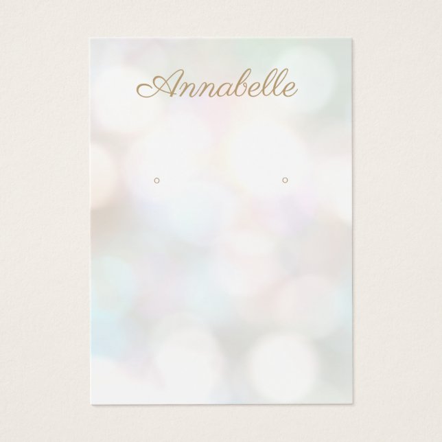 Pastel Bokeh Jewelry Earring Visning Card Visitkort (Framsidan)
