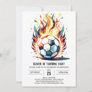 Pastel Boll Editable Soccer Birthday Inbjudningar