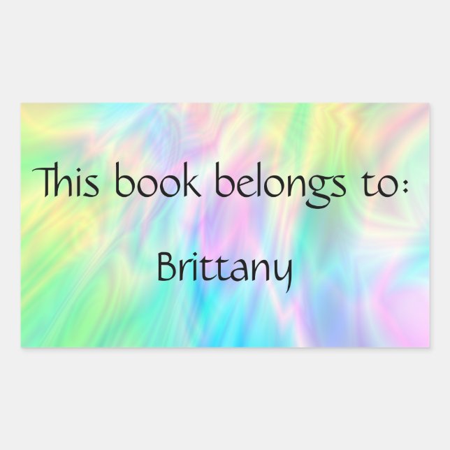 Pastel Bookplåtsetikett Rektangulärt Klistermärke (Framsida)