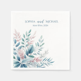 Pastel Botanical Bröllop- Napkins Pappersservett