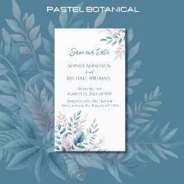Pastel Botanical Bröllop-Save the Date-- Visitkort