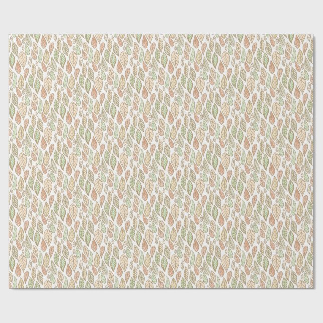 Pastel Botanical Leaf Pattern Presentpapper (Platt)