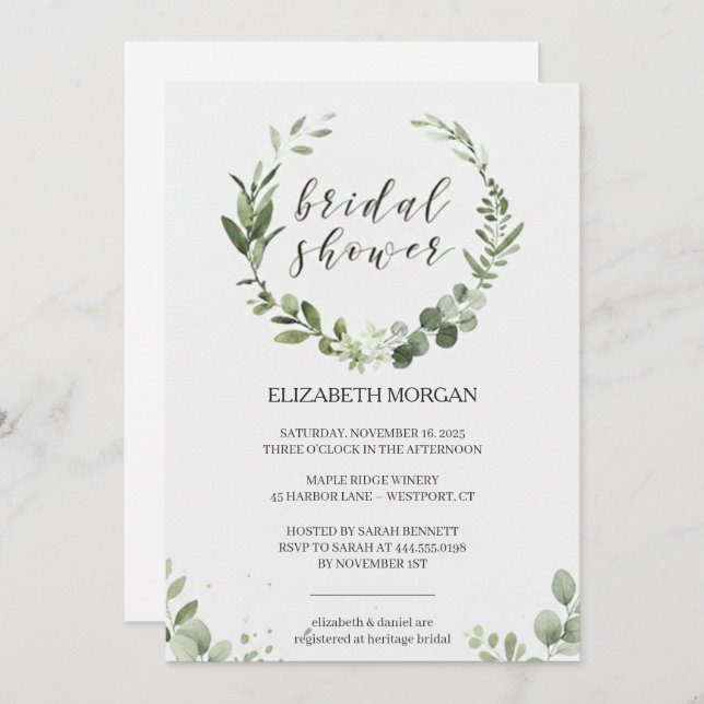 Pastel Bouquet Bridal Shower Invitation Floral Inbjudningar (Fram/baksida)