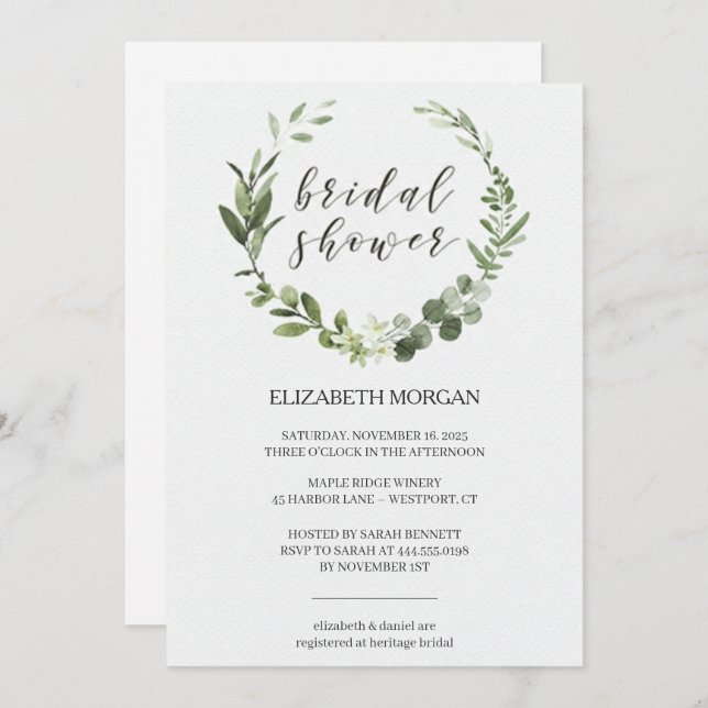 Pastel Bouquet Bridal Shower Invitation Floral Inbjudningar (Fram/baksida)