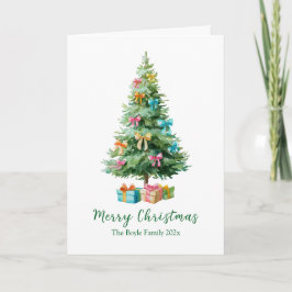 Pastel Bows Ribbons Christmas Tree Card Helgkort