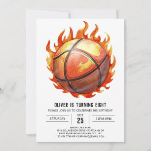 Pastel Boy Modern Basketball Birthday Inbjudningar