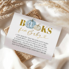 Pastel Boy Pumpkin Baby Shower Bokar för Baby Tilläggskort