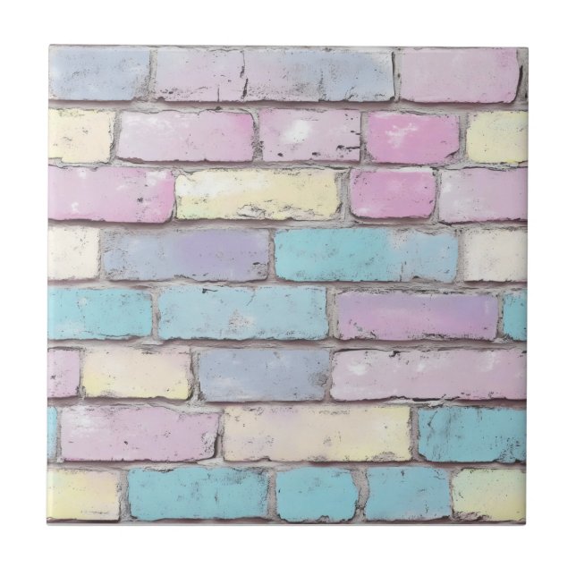 Pastel Brick Mönster Kakelplatta (Framsidan)