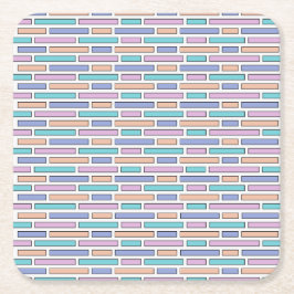 Pastel Bricks Mosaic Underlägg Papper Kvadrat