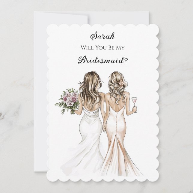  Pastel Bridesmaid Frieri kort (Framsida)