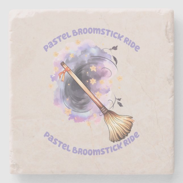 Pastel Broomstick Ride Stenunderlägg (Framsidan)