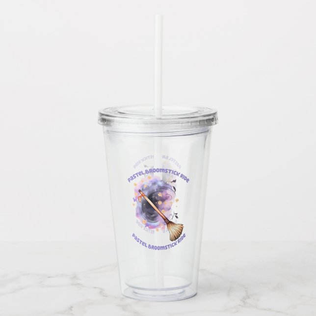 Pastel Broomstick Ride Take Away Mugg (Framsida)