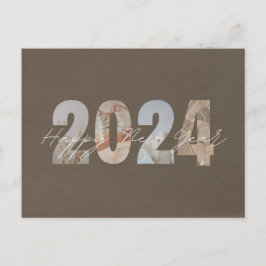 Pastel Brown Gott nytt år Helg Vykort