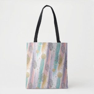 Pastel Brushstroke & Guld Geometric Abstrakt Tygkasse