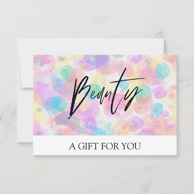 *~* Pastel Bubbles Trendig BEAUTY GIFT CARD (Framsida)
