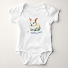 Pastel Bunny Ansikte Baby Bodykostym - Min första T Shirt