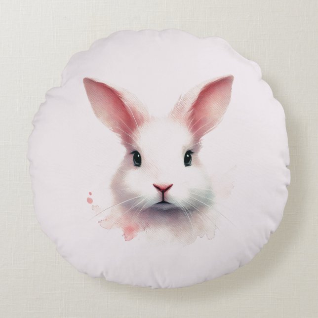 Pastel Bunny Comfort: Round Pillow Rund Kudde (Framsidan)