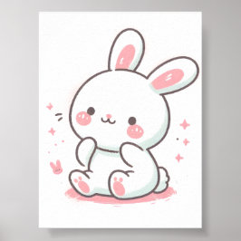 Pastel Bunny Design, Soft Färg Bunny Art Poster