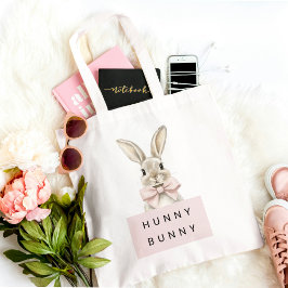Pastel Bunny "Hunny Bunny" Cute Påsk Tygkasse