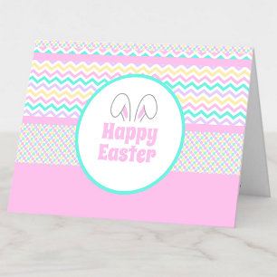Pastel Bunny Öron Glad påsk Business Client Tack Kort
