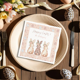 Pastel Bunny Trio Festive anpassningsbar Pappersservett
