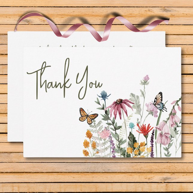 Pastel & Burgundy Blooms Modern Blommigt Bröllop Tack Kort (Pastel & Burgundy Blooms Modern Floral Wedding Thank You Card)