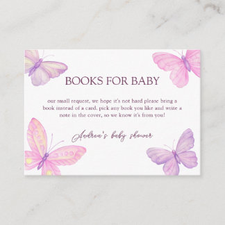 Pastel Butterflies Baby Shower Bokar för Baby Tilläggskort
