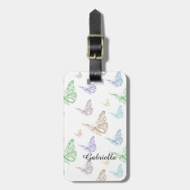 Pastel Butterflies Bagagebricka