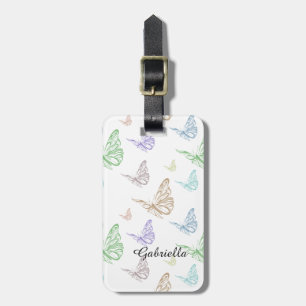 Pastel Butterflies Bagagebricka