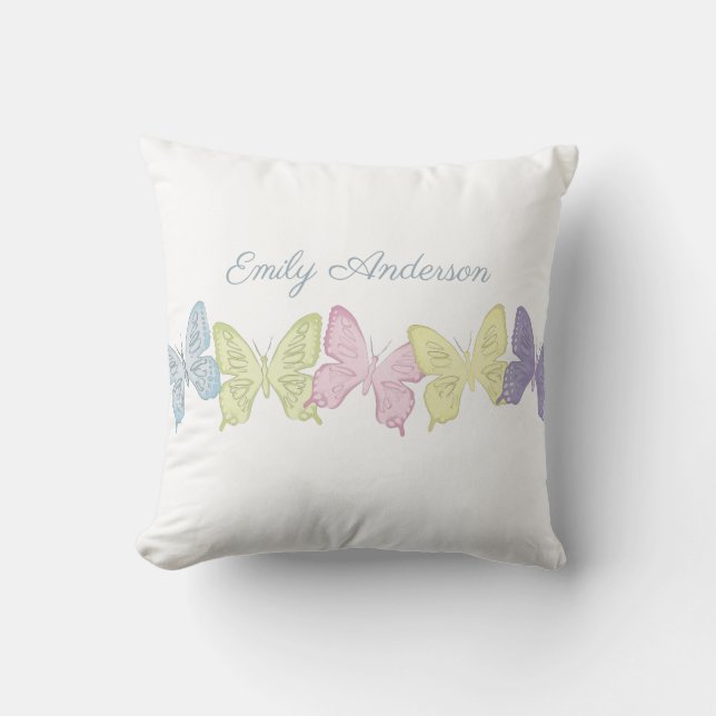 Pastel Butterflies, Dekorativ kudde 16 tum x 16 tu (Framsida)